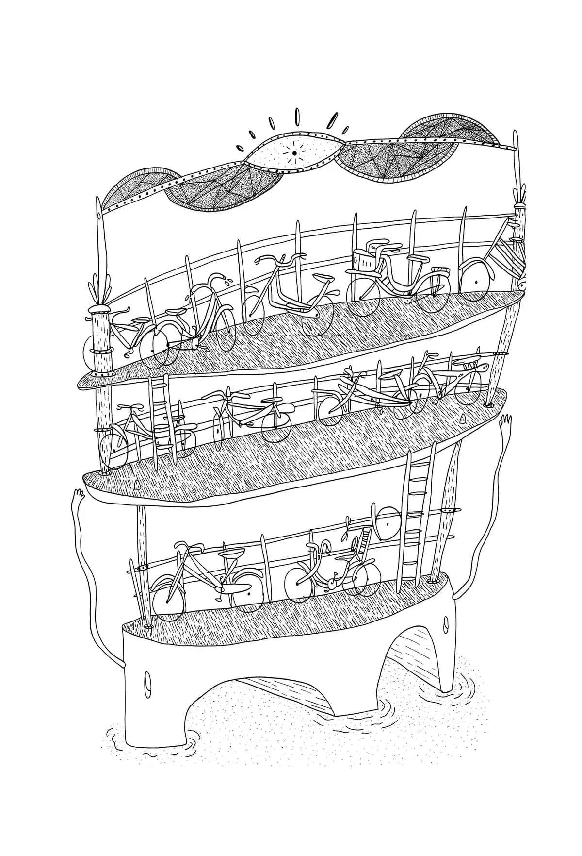 The Traveller II — The One In-Between — Une nouvelle dimension : Dessin à l'encre. Frédéric Cordier (FREDC), 2016.