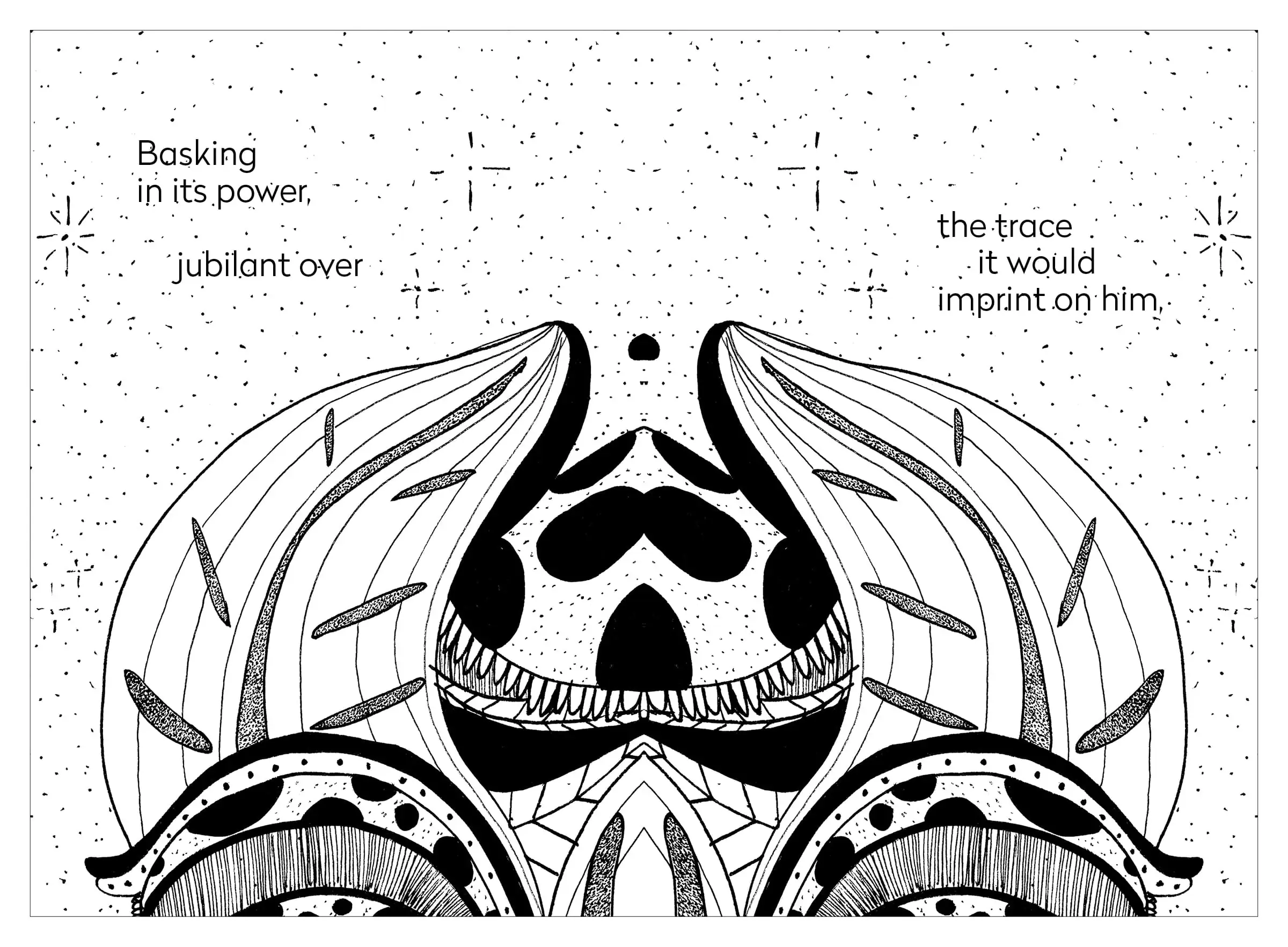 The Traveller II — The One In-Between — Ancrage : Dessin à l'encre. Frédéric Cordier (FREDC), 2016.