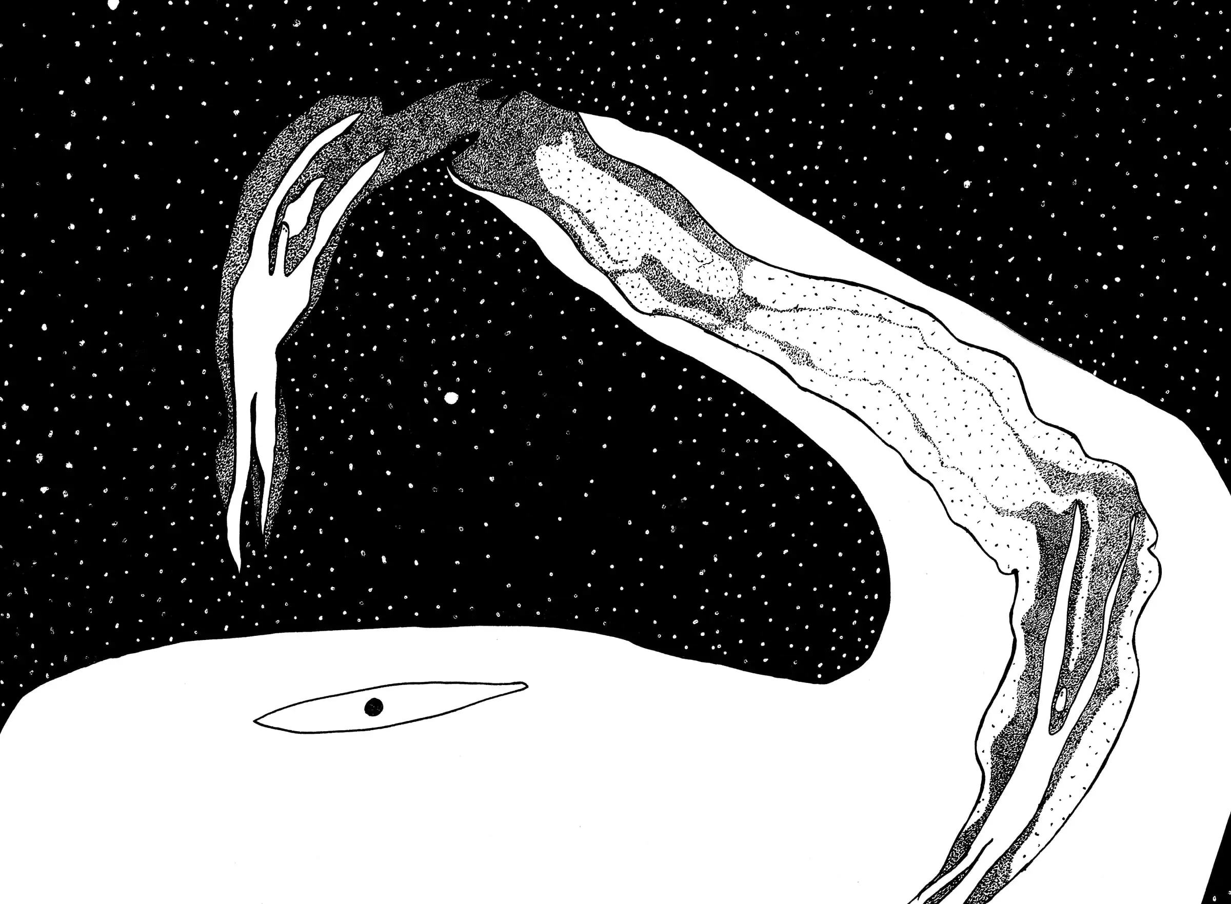 The Traveller II — The One In-Between — Balade intérieure : Dessin à l'encre. Frédéric Cordier (FREDC), 2016.