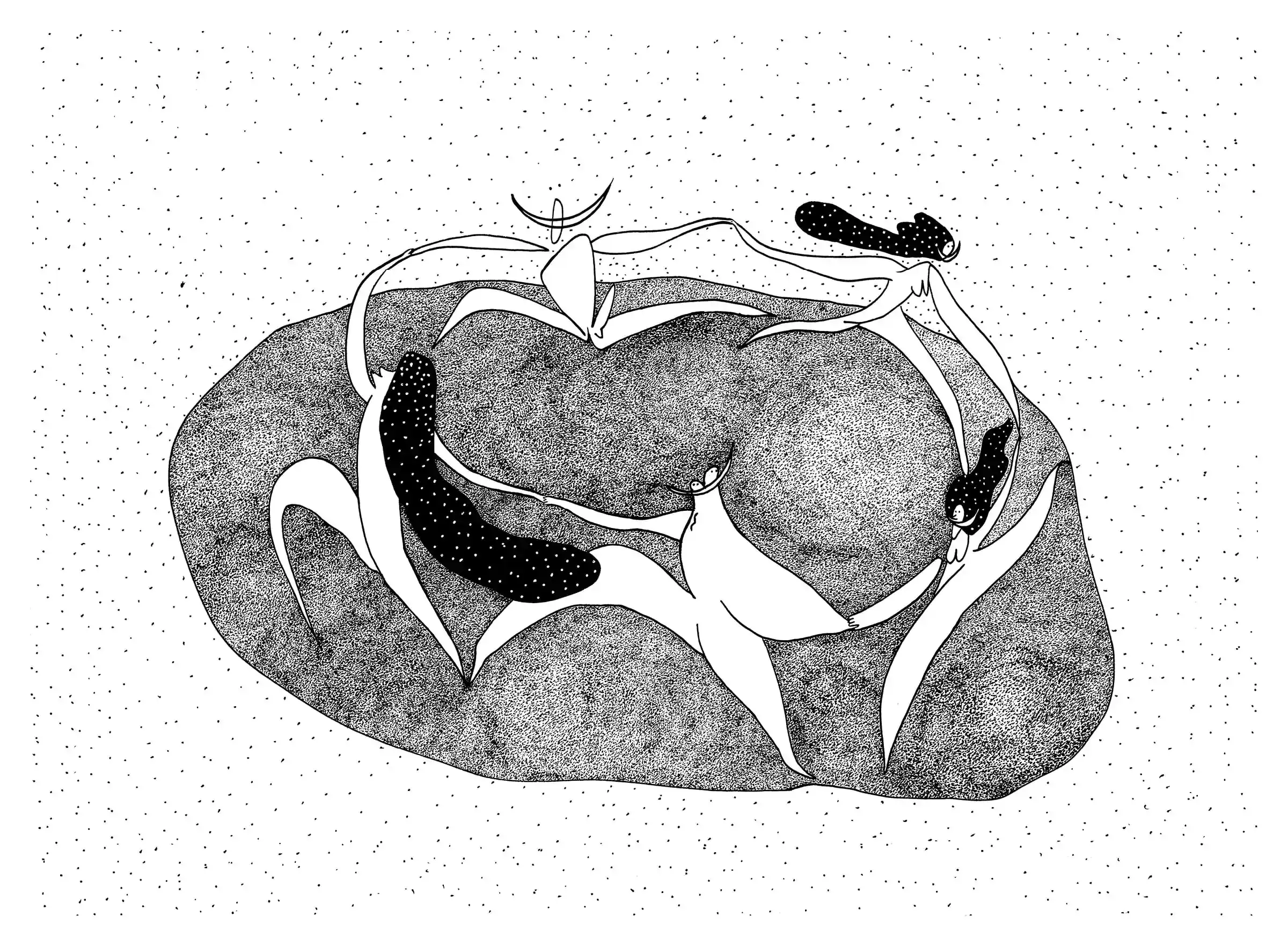 The Traveller II — The One In-Between — Danse subversive : Dessin à l'encre. Frédéric Cordier (FREDC), 2016.
